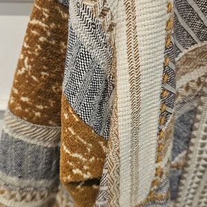 Geometric Patterned Sweater in Cream and Brown